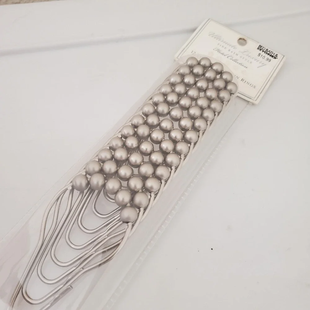Bed Bath & Beyond Ultimate Luxury 12 Shower Curtain Rings Hooks Satin Nickel